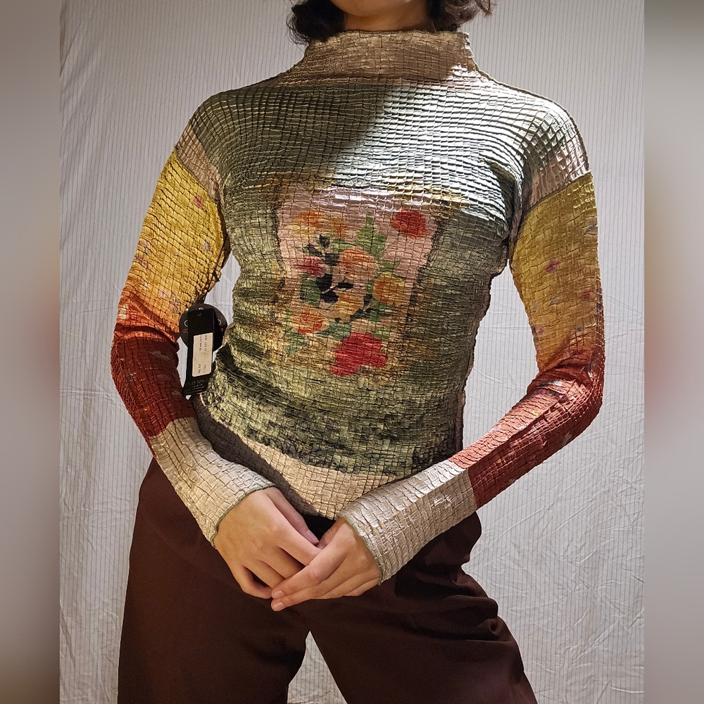 Floral Y2K Popcorn Top